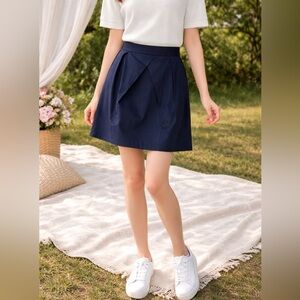 J. Crew Navy Bubble Hem Mini Skirt NWT